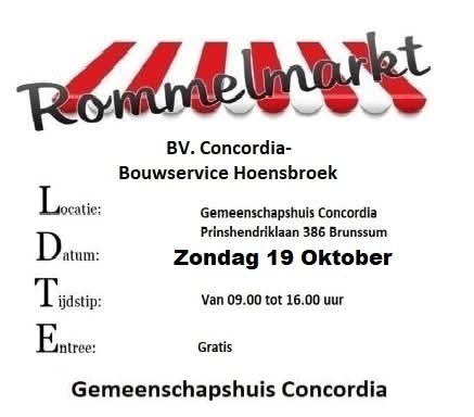 rommelmarkt 19 oktober 2025 concordia